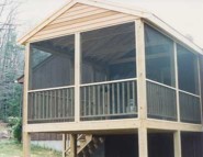 Screened Deck with roof, closeup, in Sterling MA