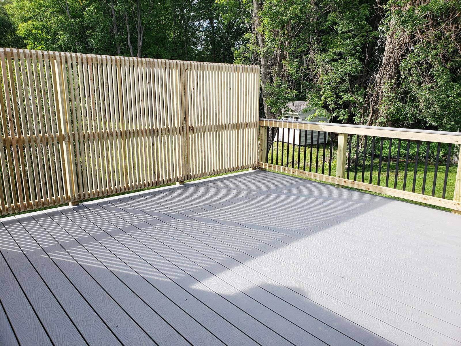 Deck with Privacy Wall in Shrewsbury, MA